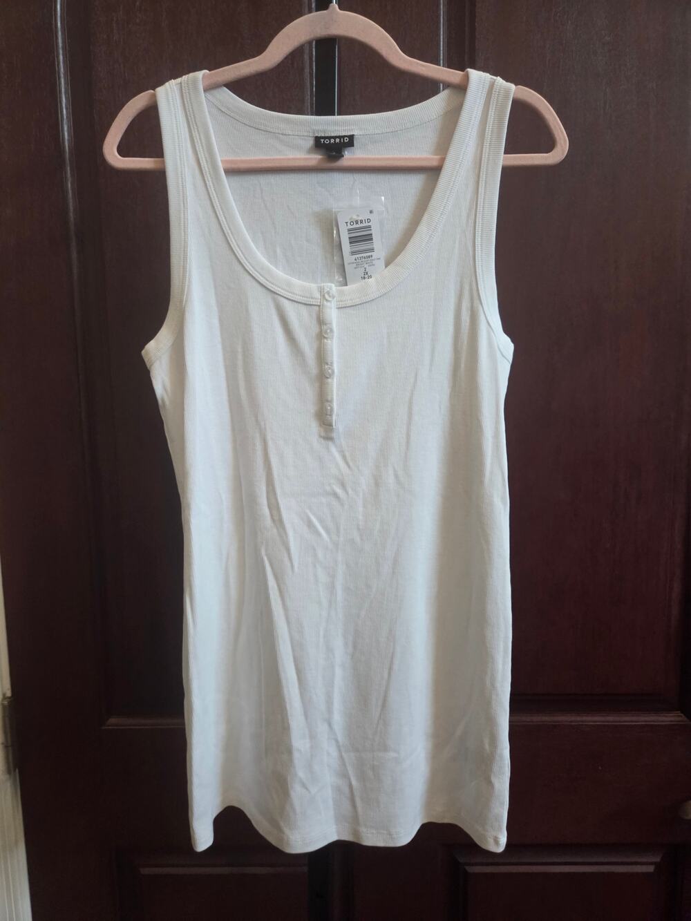 NWT Torrid Size 2 2X White Modal Ribbed Tank Top - Picture 1 of 5